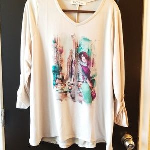 Top With Beautiful Embellished Print